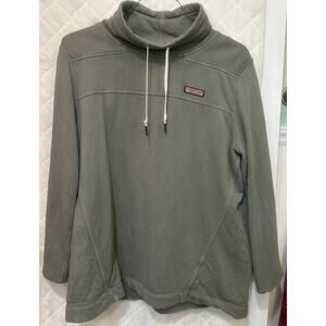 Vineyard Vines Size Large Funnel Neck Sweatshirt Green Women